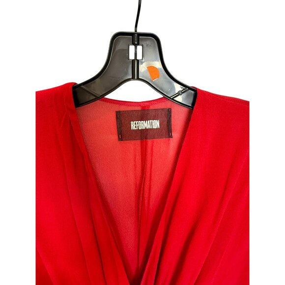 Reformation RED Winslow Wrap Dress - Size XS - Picture 5 of 7